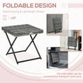 thumbnail image 4 of Outsunny Rattan Coffee Table Folding Patio Outdoor Side Table, Grey, 4 of 10