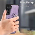 thumbnail image 5 of Allytech Galaxy S21 Case Wallet, RFID Blocking Multiple Cards Slots Ring Holder Stand Shockproof Protective Hand Wrist Wallet Case Cover for Samsung Galaxy S21 - Purple, 5 of 12