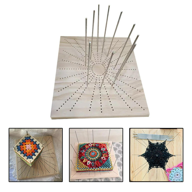 Blocking Board Wooden High-Quality Premium Blocking Boards with Grids Crochet  Blocking Board with 10 Pegs for Knitting and 