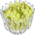 thumbnail image 4 of Stainless Steel Multipurpose Folding Fruit and Vegetable Basket for Kitchen, Dining or Center Table - Flexible Basket also used for office purpose serving and in party(8 Shapes) (Silver), 4 of 9