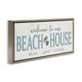 thumbnail image 3 of Stupell Industries Welcome Beach House Greeting Brown Framed Floater Canvas Wall Art, design by Seven Trees Design, 3 of 9