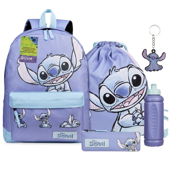 Set Escolar Disney Stitch 5 Piezas Mochila 40x28x13 cm
