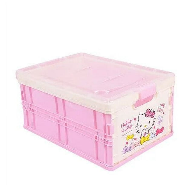 Kawaii Sanrio My Melody Pochacco cesta organizadora plegable de escritorio, caja organizadora de papelería de plástico para estudiantes, grande, mediano y pequeño