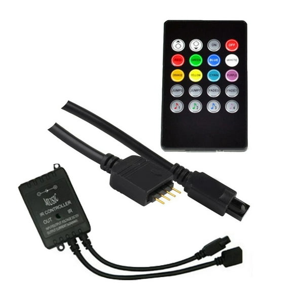 MLINS Music Controller IR Remote Controller Sound Sensor Controller for 5050 3528 5630 Flexible RGB LED Strip Lights Tape Lights