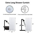 thumbnail image 2 of White Extra Long Shower Curtain Polyester 12 Rings 79"L x 71"W, 2 of 7
