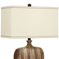 thumbnail image 4 of Possini Euro Design Julius Modern Table Lamp 27" Tall Copper Drip Ceramic with Table Top Dimmer Fabric Rectangular Shade for Bedroom Living Room House, 4 of 9