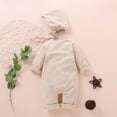 thumbnail image 3 of Dadaria Baby Girls Bodysuits 0-12M Newborn Infant Baby Boys Girls Solid Single Breasted Romper Jumpsuit+Hat Outfits Beige 80,Boys Girls, 3 of 9