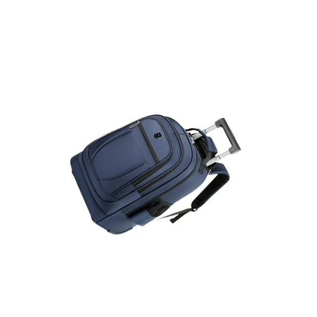 ZLight Rolling Backpack Portable Double Shoulder Bag Business for Overnight Camping Blue 50x34x22cm