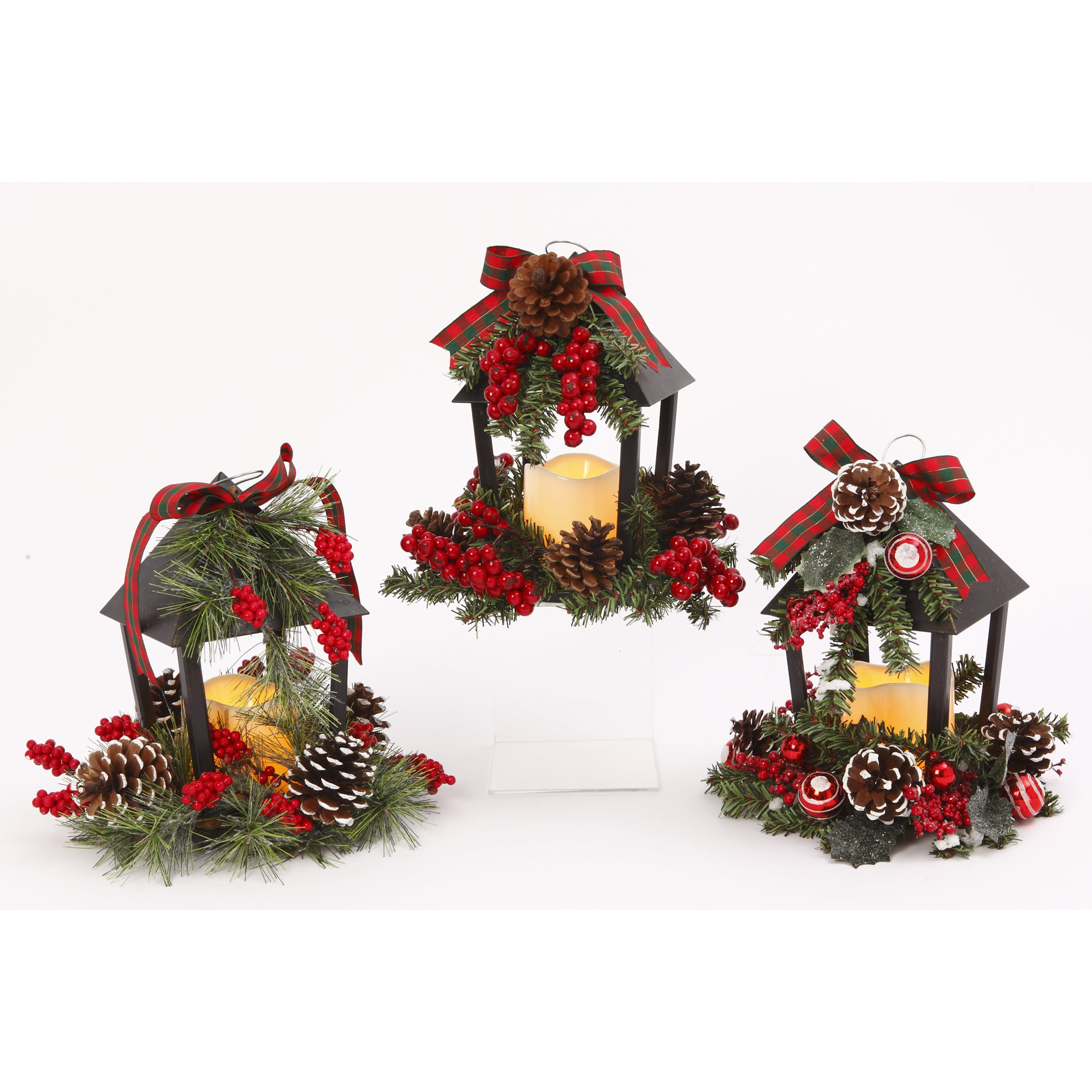 Gerson Assorted Set of 3 BatteryOperated Plastic and Metal Holiday