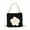 Black, variant on Ptetnvg Crochet Kit Handbag Diy Material Bag with Soft Plush Crochet Faux Pearl Flower Chain Strap Easy Completion Quilted Handbag for Women Tote Purse