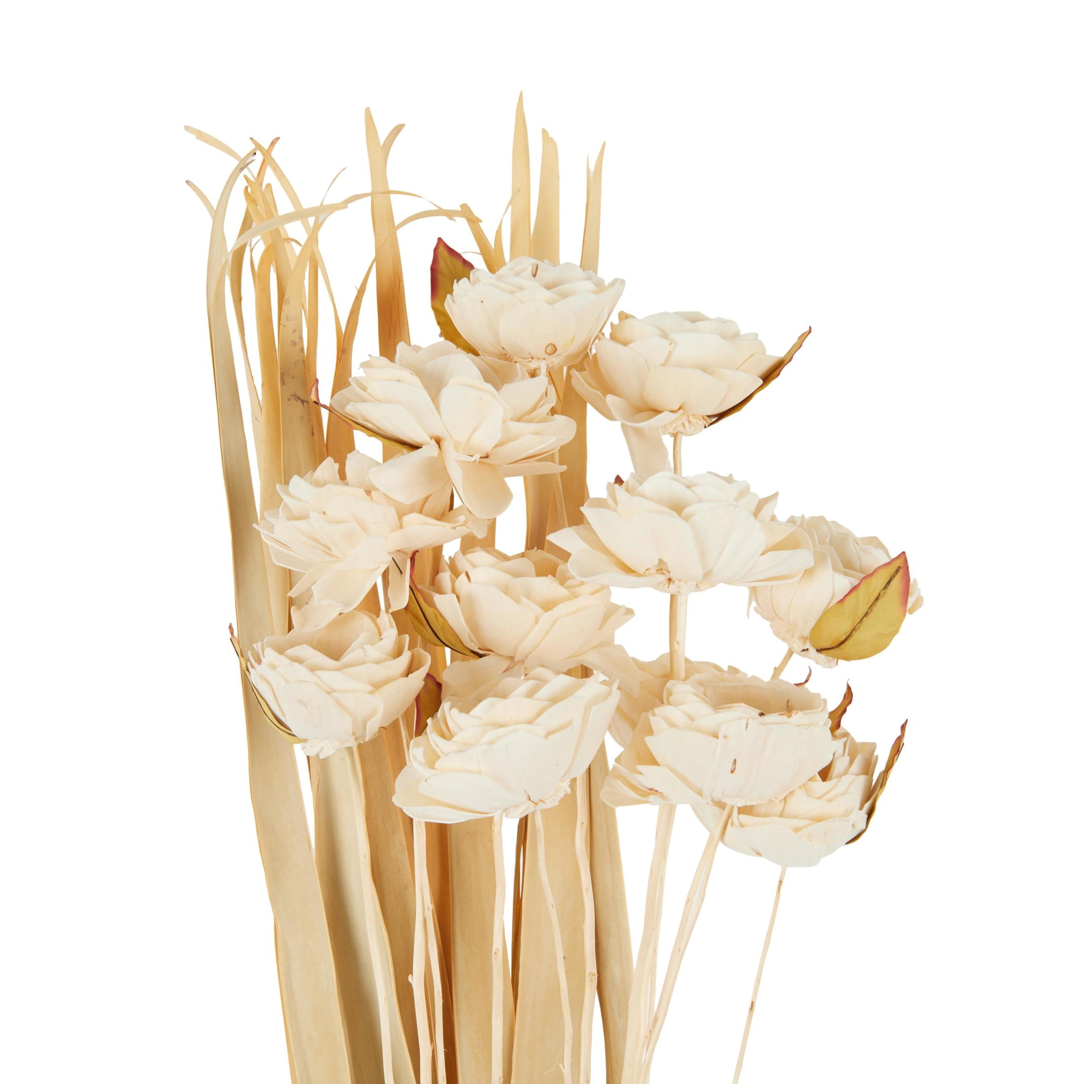 49" Tall Dried Plant Natural Foliage Bouquet with Flower Petals and Leaves, by DecMode