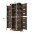 thumbnail image 6 of 71" Tall Farmhouse Kitchen Pantry with 12 Side Shelves & Adjustable Shelves, 5 Layers Pantry Storage Cabinet w/Load-Bearing Steel Pipe & 4 Barn Doors for Kitchen, Dining Room, Living Room, Brown, 6 of 9