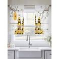 thumbnail image 5 of Yellow Bees Gnomes Sheer Curtains 54 Inch Length 2 Panels for Living Room, Spring Floral Branches Wooden Voile Kitchen Curtain Set, Luxury Privacy Drapes Window Treatment for Bedroom, 5 of 7