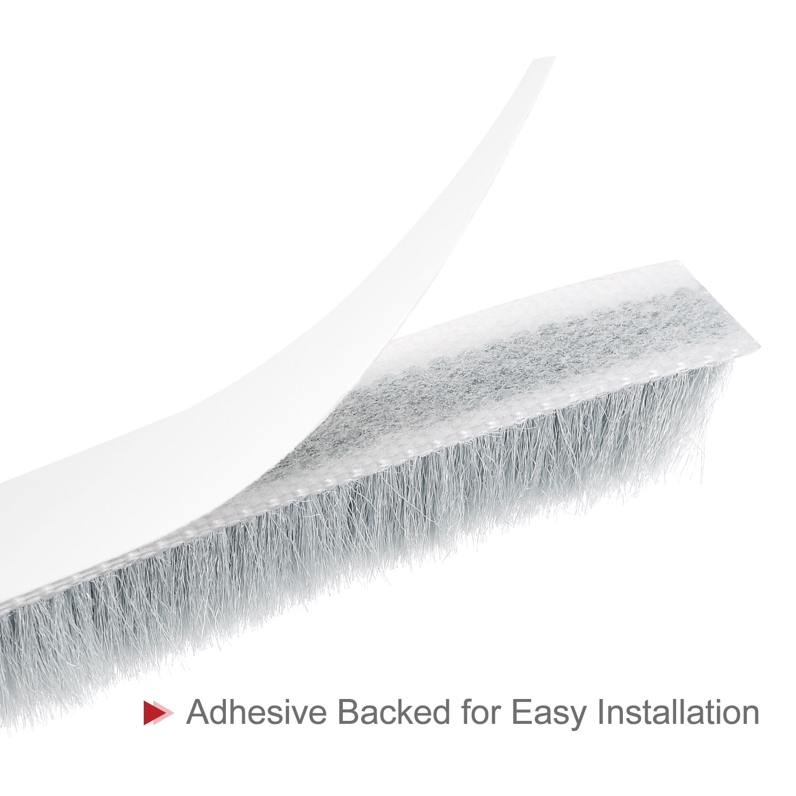 Uxcell 2 Pack Weather Stripping Brush, 39ft L x 0.35" W x 0.35" H Self-Adhesive Seal Weatherstrip Sweep Brush Gray for Door Window