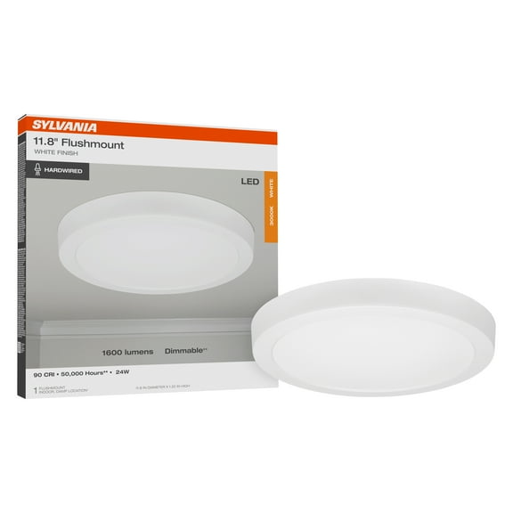 Sylvania 12" Flush Mount LED Fixture, 1-Light, White