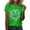 Green 5, variant on St Patricks Day Shirts for Women 2025 Glitter Shamrock Print Short Sleeve Tops Casual Crewneck Green Tshirt