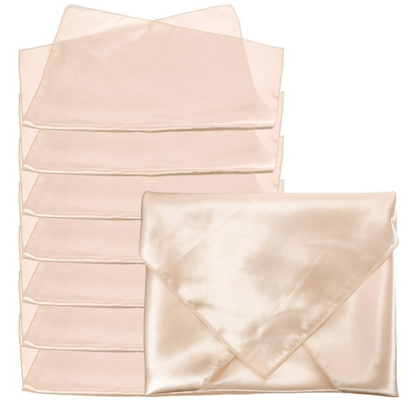AURARMLET Wedding Napkins Satin Rose Gold 8pcs 17.29x17.29in