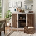 thumbnail image 2 of Furniture of America Vando Industrial Wood Multi-Storage Buffet in Walnut, 2 of 5