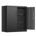 thumbnail image 5 of Suncrown Multifunctional 36" Metal 2-Shelf Wall Mount Garage Cabinet with Locking Doors, Black, 5 of 9
