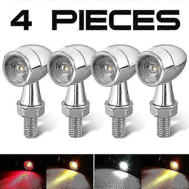 Chrome Motorcycle Led Turn Signal Lights Drl Light Bullet Flasher Indicator Blinker Led Brake Lamp 12v For Honda Suzuki Kawasaki