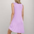 thumbnail image 4 of Ovzne Robes d'Été pour Femmes Robe Femmes Femmes Couleur Unie avec Poches Chemises de Nuit Sans Manches Vêtements de Nuit Plissée devant Chemise de Nuit Col Rond Robe de Nuit Robe de Printemps Liquidation, 4 of 7