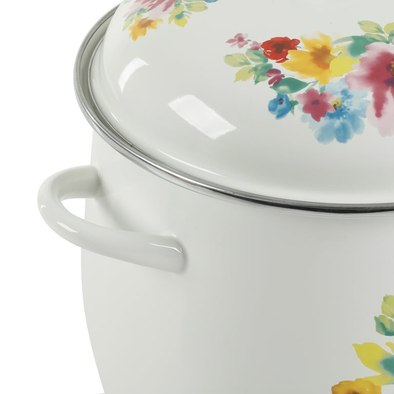 The Pioneer Woman Breezy Blossom Enamel on Steel 4-Quart Dutch Oven with  Lid 