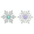 thumbnail image 2 of Northlight LED Lighted Icy Crystal Snowflake Christmas Window Decorations - 5.5" - Set of 2, 2 of 5