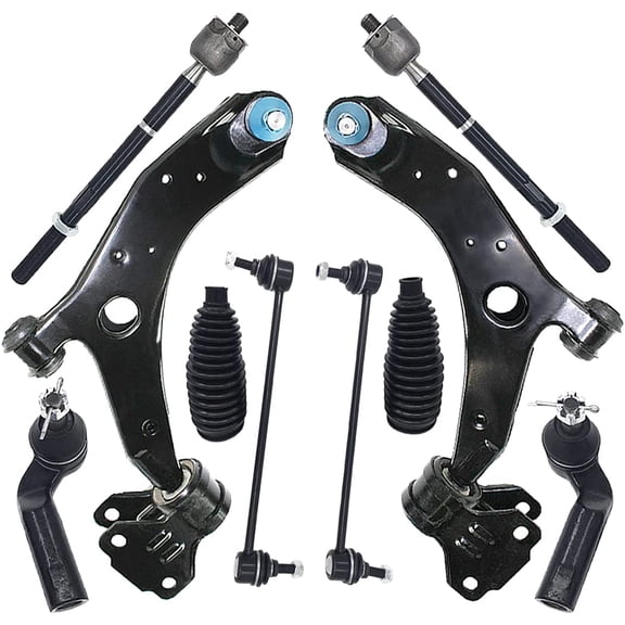 10pc Front Lower Control Arm ball Joint Tie Rod Kit Replacement For 2010-2013 Mazda 3S 3i