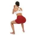 thumbnail image 3 of Women's High Waisted Workout Yoga Shorts Athletic Leggings Yoga Shorts Running Tights, Red, 3 of 8