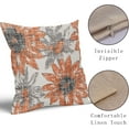 thumbnail image 4 of Orange Grey Gray Pillow Covers 16x16 Set of 2 Retro Sunflower Flowers Print Decorative Throw Pillows Outdoor Modern Art Floral Pillowcase Square Linen Cushion Case for Home Sofa Couch Bed, 4 of 6