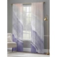 thumbnail image 5 of Purple Coastal Wave Sheer Curtains 108 Inch Length 2 Panels Set, Semi Transparent Voile Rod Pocket Curtains for Living Dining Room Bedroom Drapes Summer Modern Ocean Beach, 5 of 6