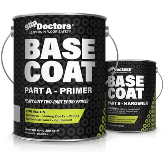 Base Coat 2k Epoxy Primer Paint: High-Performance Protection for Garages, Warehouses, and More – Light Gray, 1 Gallon, 300 sq ft.
