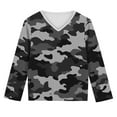 thumbnail image 4 of Ugoldhm Girls Long Sleeve Tees Camouflage Print V Neck Casual Tops Fall Long Sleeve Kids Shirts, 4 of 8