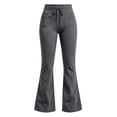 thumbnail image 4 of hotojiny Flare Leggings for Women Comfy Bootcut Yoga Pants Drawstring Strenchy High Waist Bell Bottoms Sweatpants(Dark Gray,XX-Large), 4 of 5