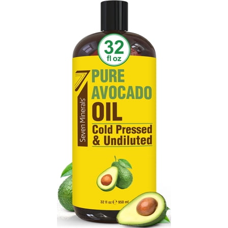 NEW Cold Pressed Avocado Oil For Hair, Skin, & Face - Big 32oz - Premium Grade & Hexane Free, 100% Pure, GMO Free, & Non-Greasy Carrier Oil for Natural Hair and Skincare - Great with Essential Oils