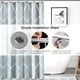 thumbnail image 3 of Cortina de ducha de tela gris, diseño impermeable y poliéster, secado rápido, dobladillo con peso, juego de cortinas de ducha para baño 72x72, duradero y lavable con 12 ganchos Namotu WRMH-889, 3 of 7