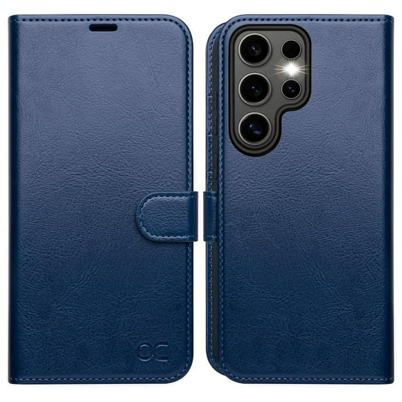 Funda tipo cartera OCASE compatible con el Galaxy S25 Ultra de 6.9", color azul
