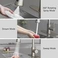 thumbnail image 2 of Kitchen Faucets, Brushed Nickel Kitchen Faucet with Pull-Down Sprayer, Stainless Steel Sink Faucet for Farmhouse, RV, and Bar, Pull Out Kitchen Faucet with Deck Plate and 1/2'' Adapters, 2 of 6