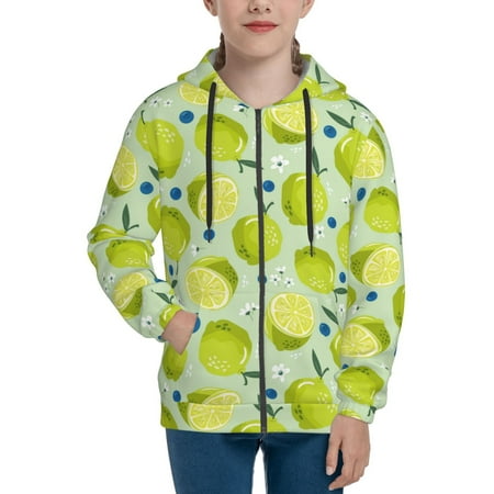 

Hoodies for Teen Girls Boys Cute Lemon Flowers Blueberry Long Sleeve Youth Kids Essentials Zip Up Hoodie Lghtweight Fashion Hoodies & Sweatshirts Jacket Fall Winter Outfits Tops