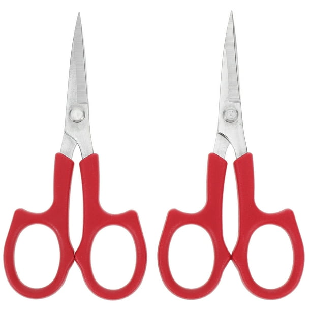 2 unids de acero inoxidable maquillaje tijera multifunción duradera ceja tijera de tijera roja