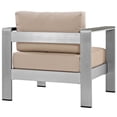 thumbnail image 4 of Modway Shore Fauteuil de Patio Extérieur en Tissu et Aluminium, Argent/beige, 4 of 4