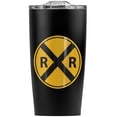thumbnail image 2 of Railroad Crossing Traffic Sign Train Stainless Steel 20 oz Travel Tumbler, Vacuum Insulated & Double Wall with Leakproof Sliding Lid | Great for Coffee/Hot Drinks and Cold Beverages, 2 of 6