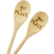 Engraved 1st Place and 2nd Place Wood Spoons Prize Trophy - 14 inch- Cook off,event prize,Chili Cook Off Trophy,Bake Off Prize