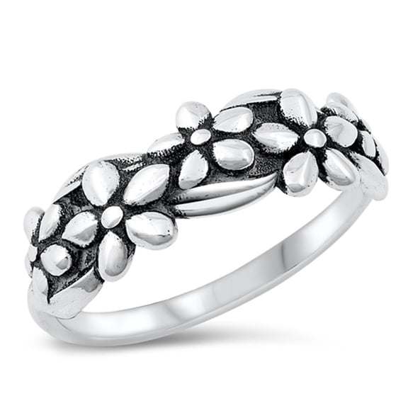 Forget Me Not Flowers Ring .925 Sterling Silver Band Jewelry Female Male Unisex Size 7