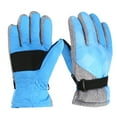thumbnail image 2 of Lovzfmll Kids' Ski Gloves for Boys and Girls, Winter Outdoor Snow Mittens, Riding Gloves with Fleece Lining and Non-Slip Palm for Age 5-9 Years, Blue, 2 of 9
