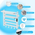 thumbnail image 3 of TABU Towel Warmer Rack, 6 Bars Electric Heated Towel Racks, Top Warmer Shelf, Auto Shut-Off Timer, for Bathroom, White, 3 of 8