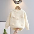 thumbnail image 2 of TFEOQRY Children Kids Baby Girls sweater pullover Fashion Cute Rabbit Long Sleeved Warm Round Neck Sweater White, 2 of 4