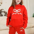 thumbnail image 2 of Landzoo Children's Hoodie Set With Bow Print Beautiful Warm Girls Clothing Sets, 2 of 4