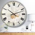 thumbnail image 3 of Designart 'White Serene Peony' Traditional wall clock, 3 of 3