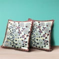 thumbnail image 3 of Glory of Flowers Peacock Throw Pillow with Removable Cover in Light Green Blue Red 16x16, 3 of 9